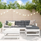 Houten loungeset met massief grenenhout en voetenbank voor in de tuin - Wit grenenhout - Tuinsets