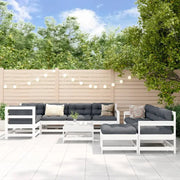 Houten loungeset met massief grenenhout en voetenbank voor tuin of terras - Tuinsets