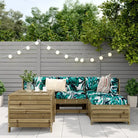 Houten loungeset met modulair ontwerp en comfortabele afmetingen zitting - Tuinsets