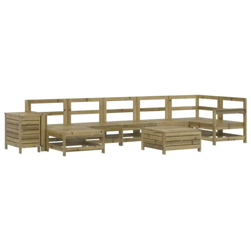 Houten loungeset met modulair ontwerp en comfortabele afmetingen zitting - Tuinsets