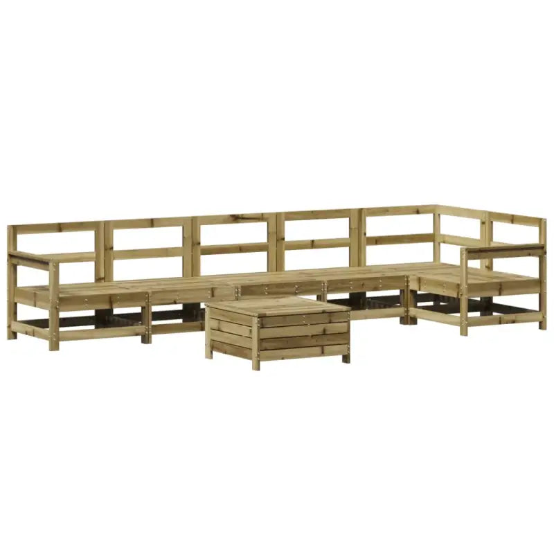 Houten loungeset met modulair ontwerp en comfortabele afmetingen zitting - Tuinsets