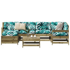 Houten loungeset met modulair ontwerp en comfortabele afmetingen zitting - Tuinsets