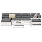Houten loungeset met modulair ontwerp en comfortabele afmetingen zitting - Wit - Tuinsets