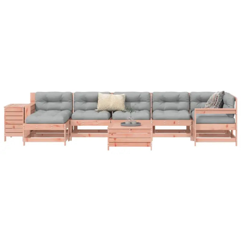 Houten loungeset met modulair ontwerp en comfortabele afmetingen zitting - Natuurlijk douglashout - Tuinsets