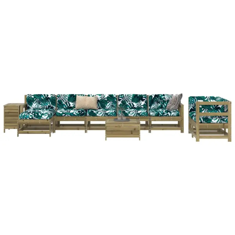 Houten loungeset met modulair ontwerp en comfortabele afmetingen zitting - Tuinsets