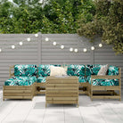 Houten loungeset met modulair ontwerp en comfortabele afmetingen zitting - Tuinsets
