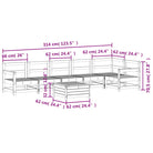 Houten loungeset met modulair ontwerp en comfortabele afmetingen zitting - Tuinsets