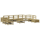 Houten loungeset met modulair ontwerp en comfortabele afmetingen zitting - Tuinsets