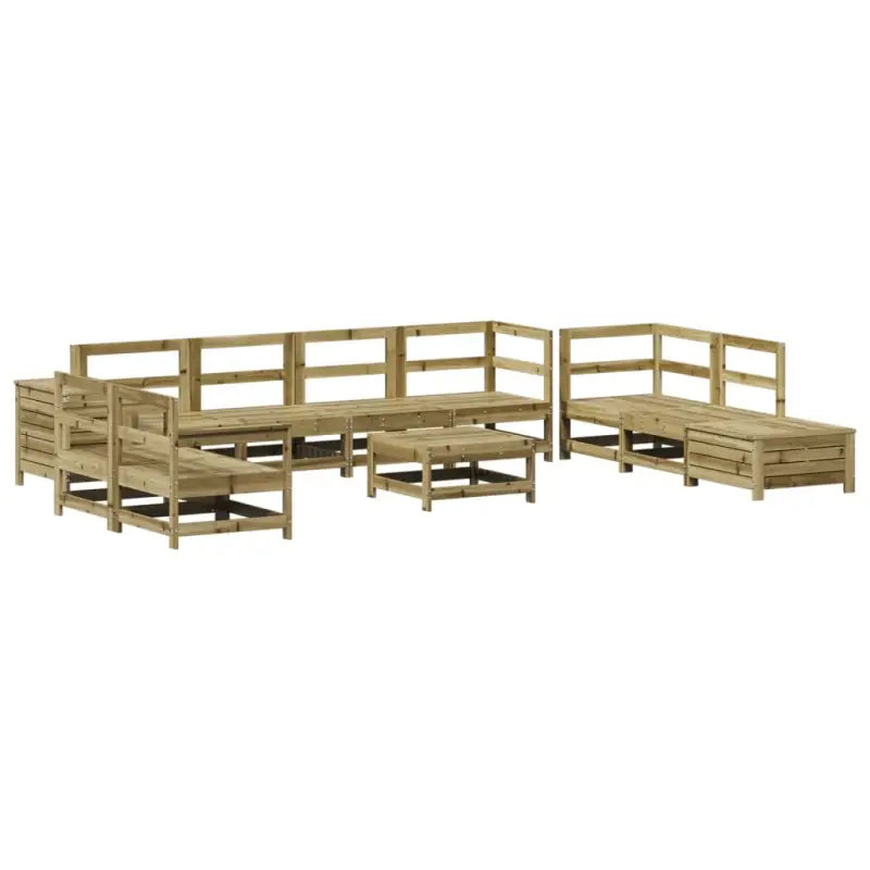Houten loungeset met modulair ontwerp en comfortabele afmetingen zitting - Tuinsets