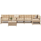 Houten loungeset met modulair ontwerp en comfortabele afmetingen zitting - Natuurlijk grenenhout - Tuinsets