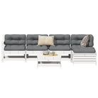 Houten loungeset met modulair ontwerp en comfortabele afmetingen zitting - Wit grenenhout - Tuinsets