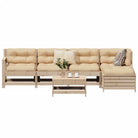 Houten loungeset met modulair ontwerp en comfortabele afmetingen zitting - Natuurlijk grenenhout - Tuinsets