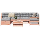 Houten loungeset met modulair ontwerp en comfortabele afmetingen zitting - Natuurlijk douglashout - Tuinsets