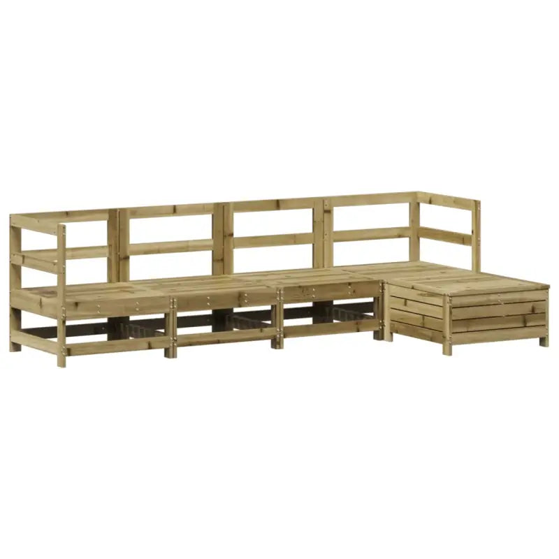 Houten loungeset met modulair ontwerp en comfortabele afmetingen zitting - Tuinsets