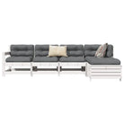 Houten loungeset met modulair ontwerp en comfortabele afmetingen zitting - Wit grenenhout - Tuinsets
