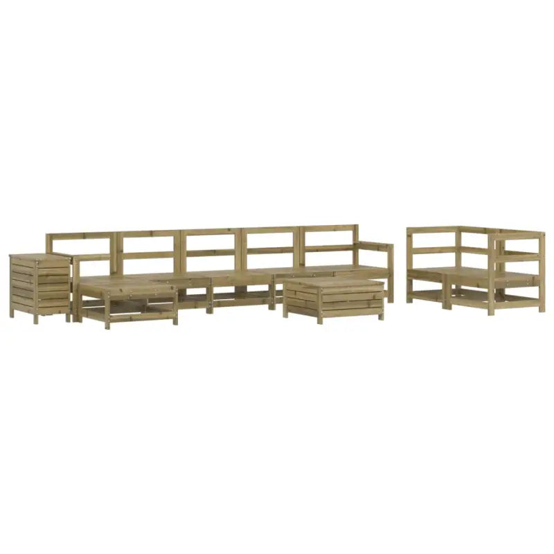 Houten loungeset met modulair ontwerp en comfortabele afmetingen zitting - Tuinsets