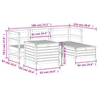 Houten loungeset met modulair ontwerp en comfortabele afmetingen zitting - Tuinsets