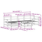 Houten loungeset met modulair ontwerp en comfortabele afmetingen zitting - Tuinsets