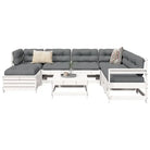 Houten loungeset met modulair ontwerp en comfortabele afmetingen zitting - Wit grenenhout - Tuinsets