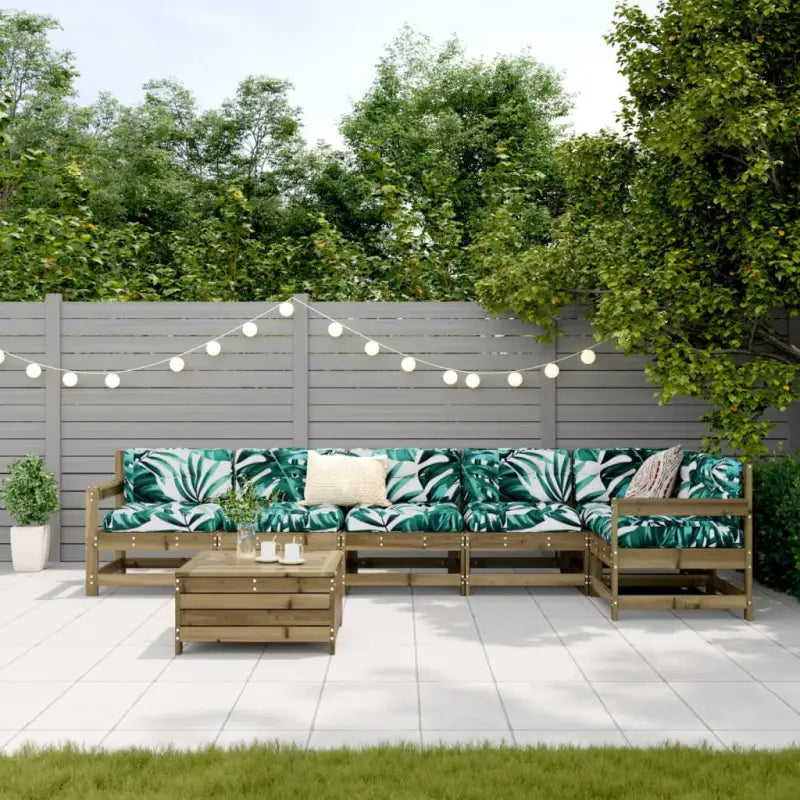 Houten loungeset met modulair ontwerp en comfortabele afmetingen zitting - Tuinsets