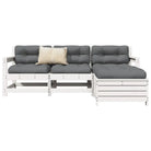 Houten loungeset met modulair ontwerp en comfortabele afmetingen zitting - Wit grenenhout - Tuinsets