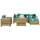 Houten loungeset met modulair ontwerp en comfortabele afmetingen zitting - Naturel geïmpregneerd - Tuinsets