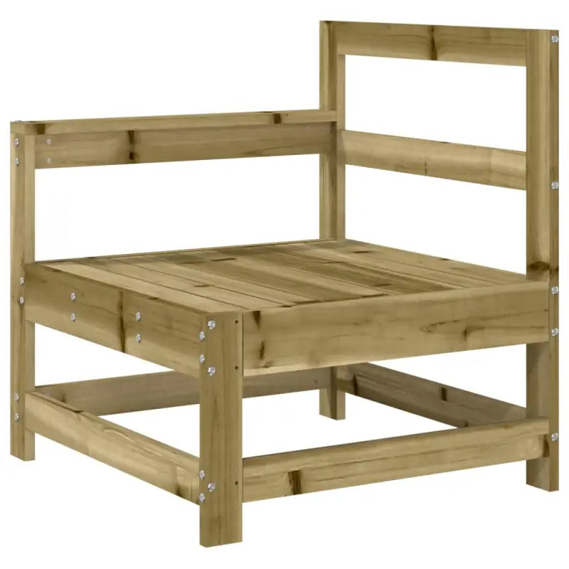 Houten loungeset met modulair ontwerp en comfortabele afmetingen zitting - Tuinsets