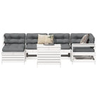 Houten loungeset met modulair ontwerp en comfortabele afmetingen zitting - Wit grenenhout - Tuinsets