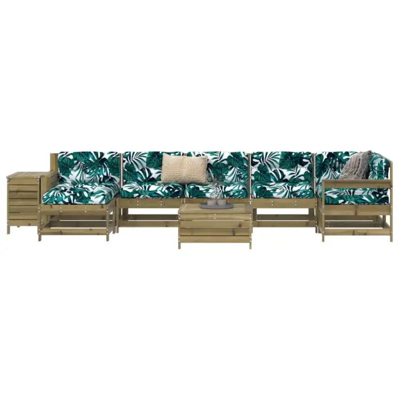 Houten loungeset met modulair ontwerp en comfortabele afmetingen zitting - Naturel geïmpregneerd - Tuinsets
