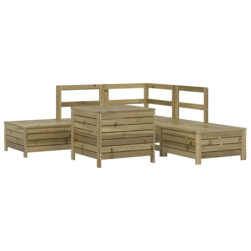 Houten loungeset met modulair ontwerp en diverse afmetingen zitting - Tuinsets