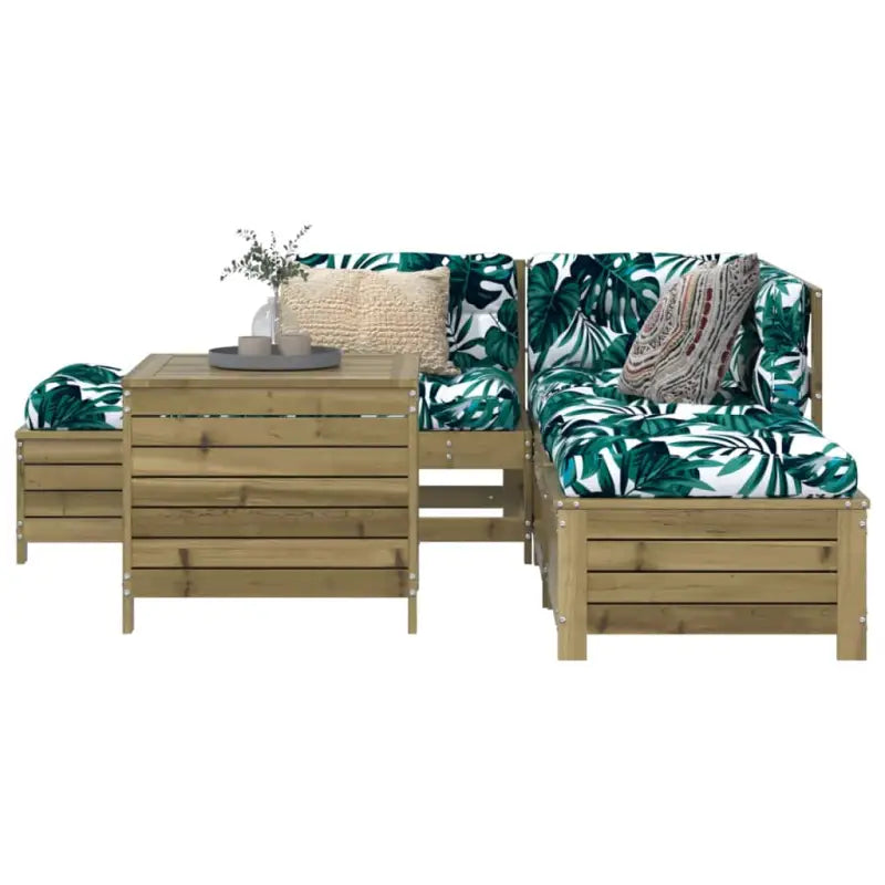 Houten loungeset met modulair ontwerp en diverse afmetingen zitting - Tuinsets