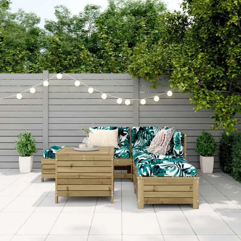 Houten loungeset met modulair ontwerp en diverse afmetingen zitting - Tuinsets