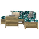 Houten loungeset met modulair ontwerp en diverse afmetingen zitting - Naturel geïmpregneerd - Tuinsets