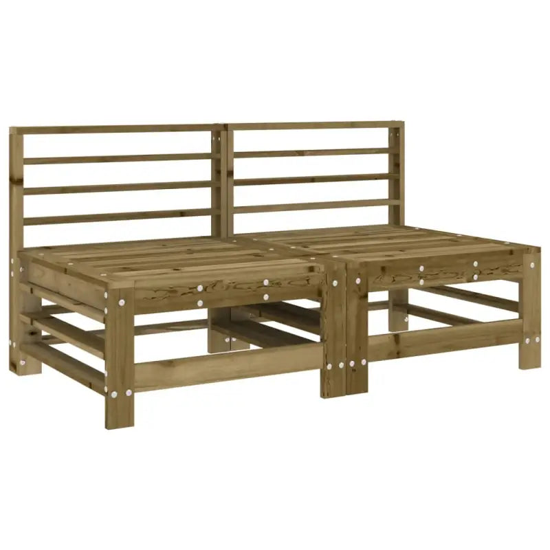 Houten loungeset met voetenbank en salontafel van geïmpregneerd grenenhout - Tuinsets