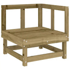 Houten loungeset met voetenbank en salontafel van geïmpregneerd grenenhout - Tuinsets