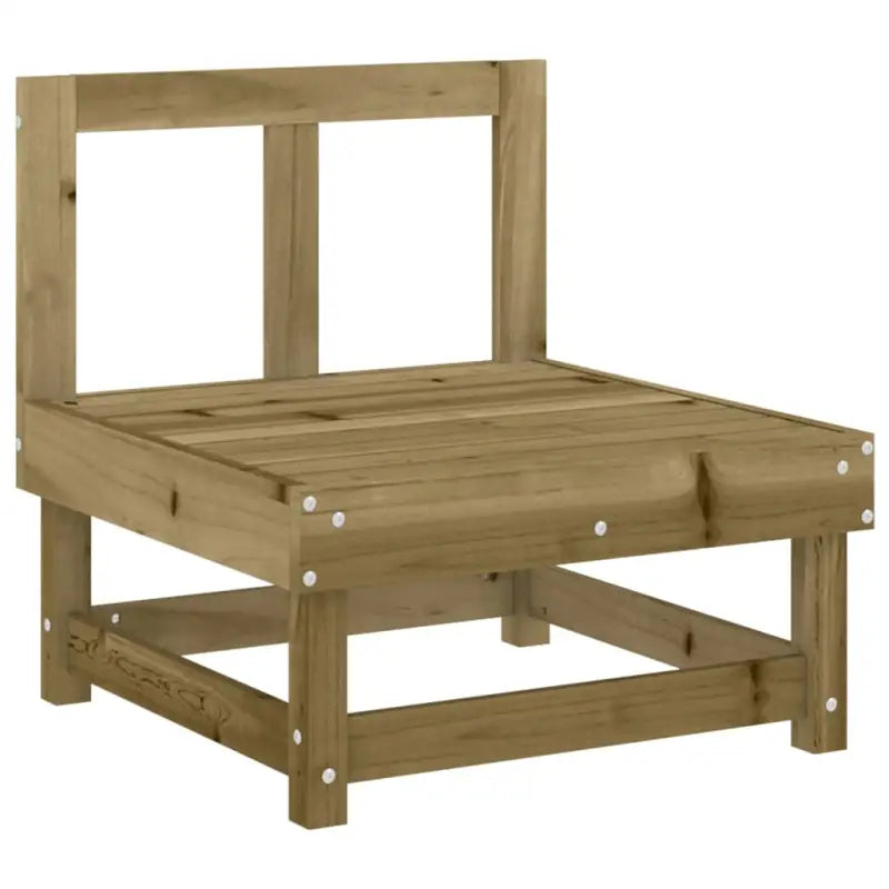 Houten loungeset met voetenbank en salontafel van geïmpregneerd grenenhout - Tuinsets