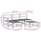 Houten loungeset met voetenbank en salontafel van massief grenenhout - Tuinsets