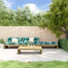Houten loungeset met voetenbank en salontafel voor gezellige tuinen - Bruin - Tuinsets