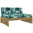 Houten loungeset met voetenbank en salontafel voor gezellige tuinen - Tuinsets