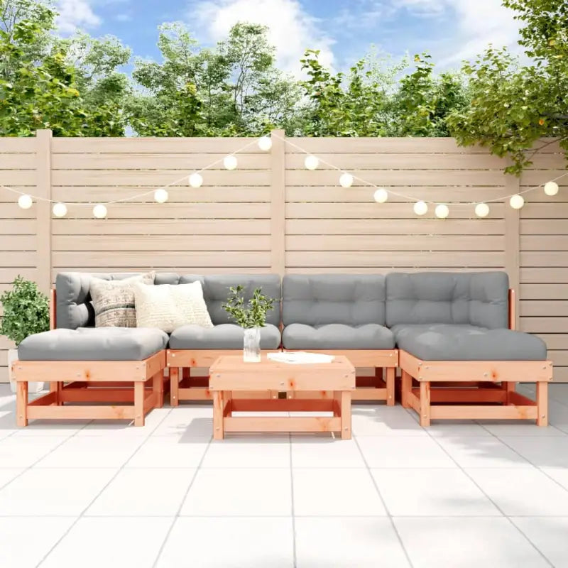 Houten loungeset met zachte kussens voor in de tuin - Natuurlijk douglashout - Tuinsets
