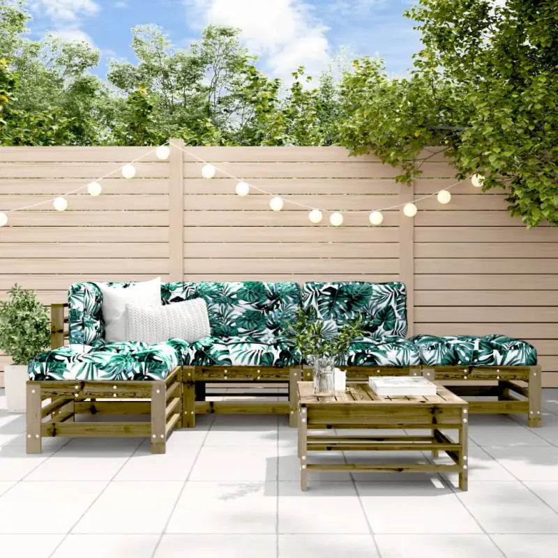 Houten loungeset met zachte kussens voor tuin en terras - Bruin - Tuinsets