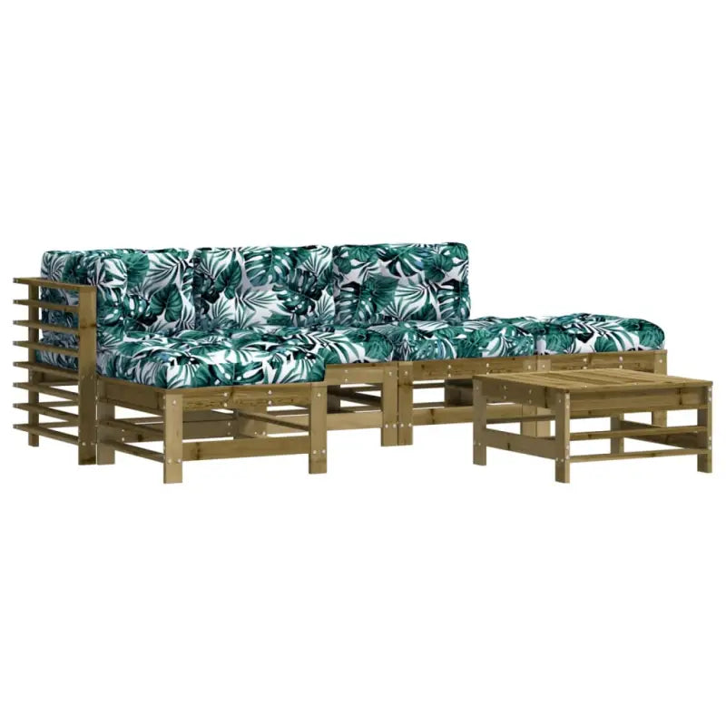 Houten loungeset met zachte kussens voor tuin en terras - Tuinsets