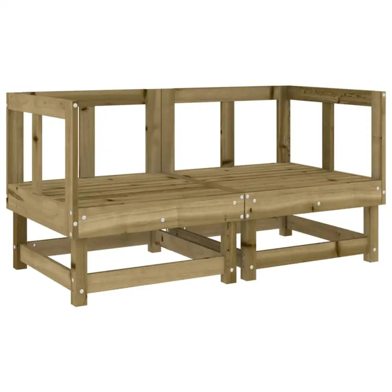 Houten loungeset van geïmpregneerd grenenhout met voetenbank en salontafel - Tuinsets