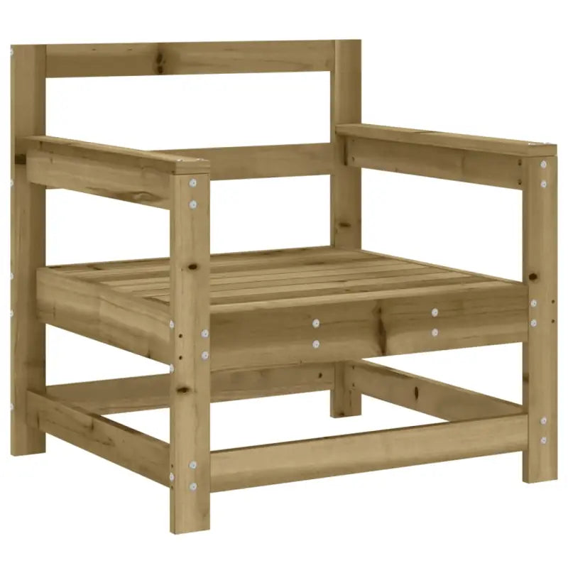 Houten loungeset van geïmpregneerd grenenhout met voetenbank en salontafel - Tuinsets