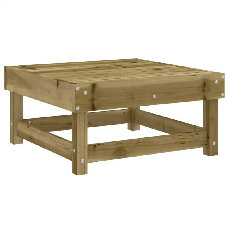 Houten loungeset van geïmpregneerd grenenhout met voetenbank en salontafel - Tuinsets