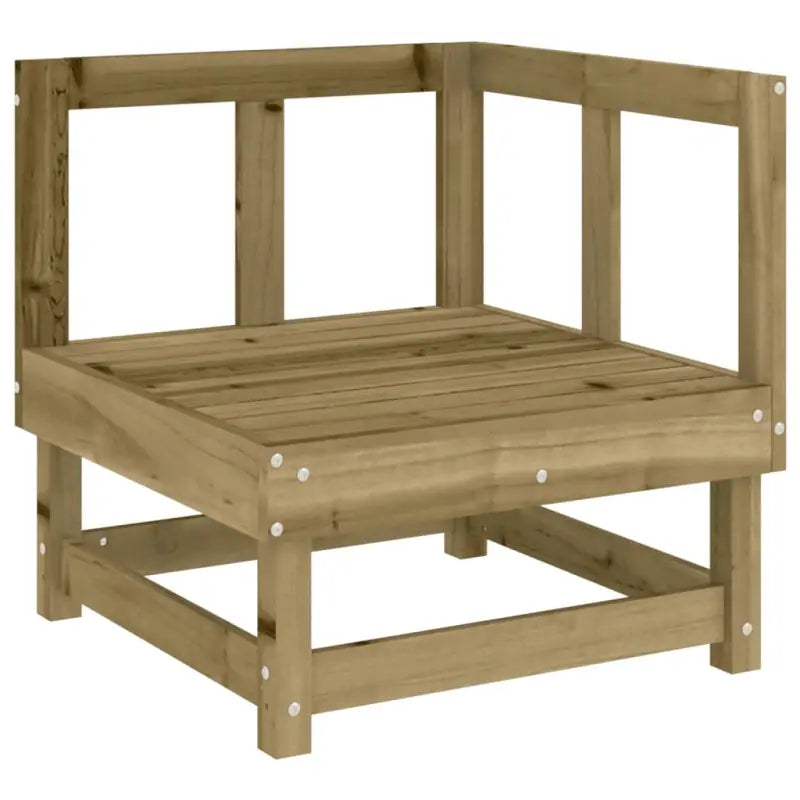 Houten loungeset van geïmpregneerd grenenhout met voetenbank en salontafel - Tuinsets