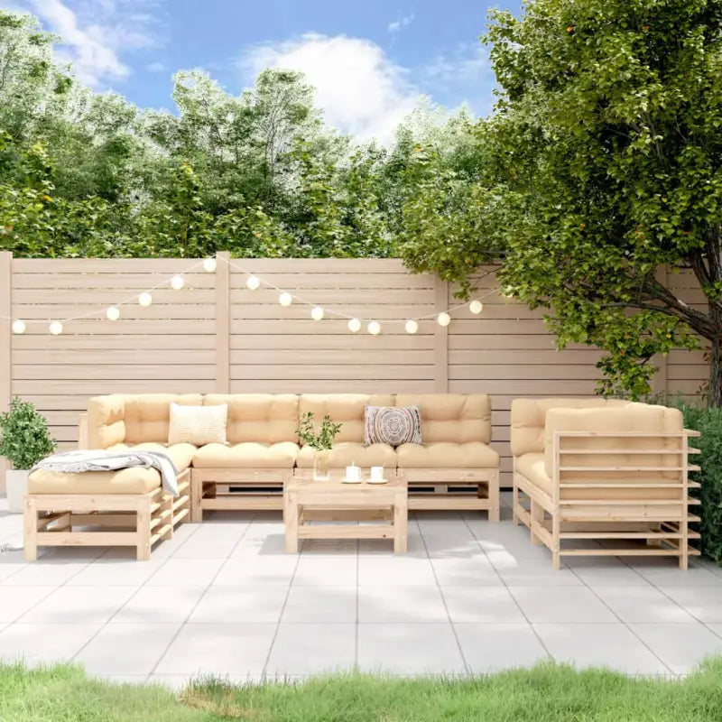 Houten loungeset van geïmpregneerd grenenhout voor in de tuin - Natuurlijk grenenhout - Tuinsets