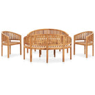 Houten loungeset van hard teakhout met een fijn geschuurde afwerking - 151 x 62 x 86 cm / 2x Fauteuil + 2x Bank + Tafel