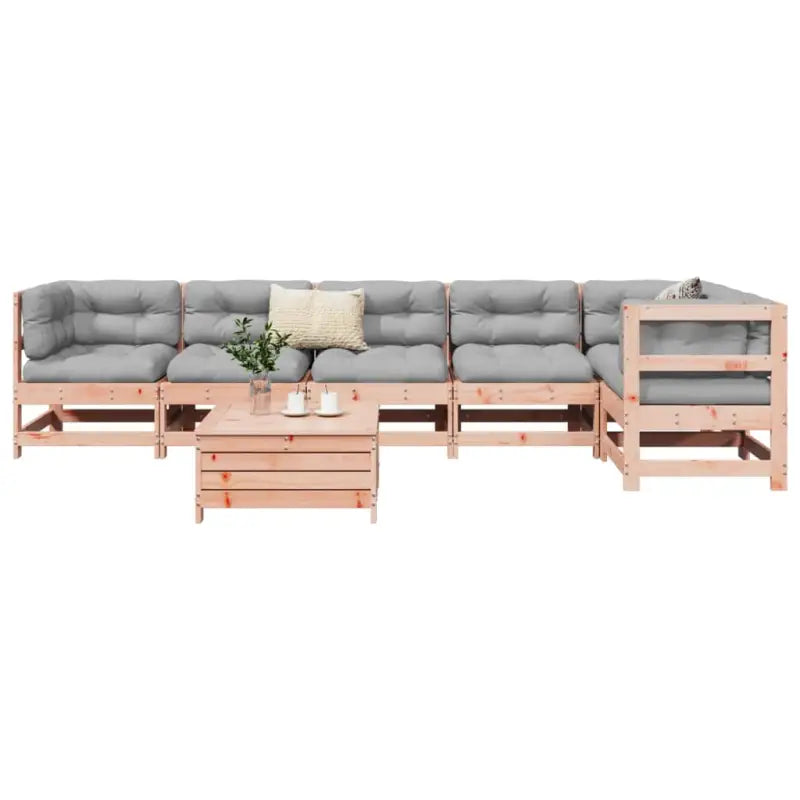 Houten loungeset van massief douglas vurenhout voor in je tuin - Natuurlijk douglashout - Tuinsets