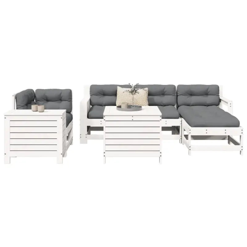 Houten loungeset van massief Douglas vurenhout voor je tuin of terras - Wit grenenhout - Tuinsets